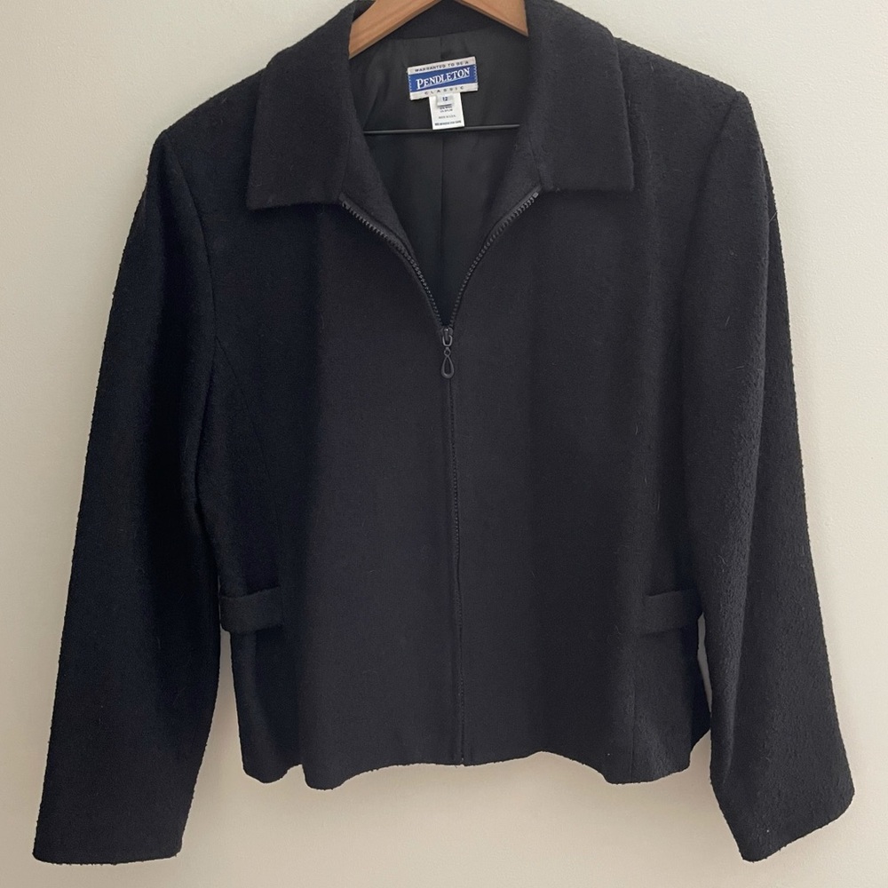Pendleton Zip-Up Textured Wool Jacket